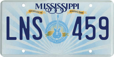 MS license plate LNS459