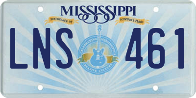 MS license plate LNS461