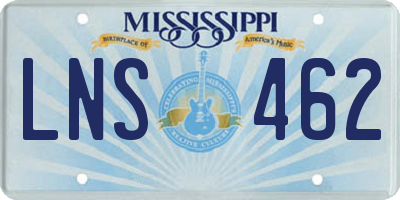 MS license plate LNS462