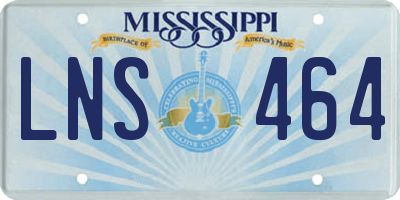 MS license plate LNS464
