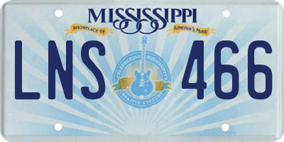 MS license plate LNS466