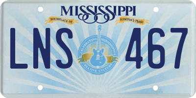 MS license plate LNS467