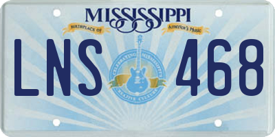 MS license plate LNS468