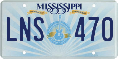 MS license plate LNS470