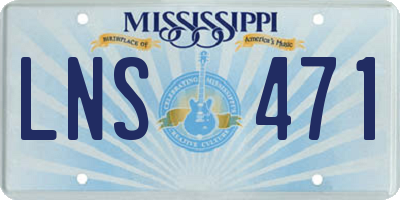 MS license plate LNS471