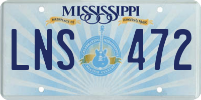 MS license plate LNS472