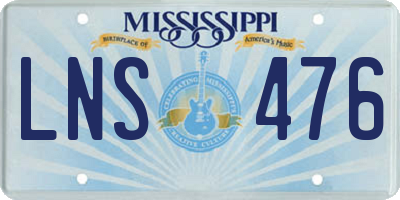 MS license plate LNS476