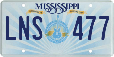 MS license plate LNS477