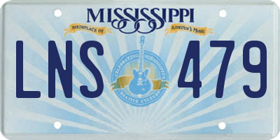 MS license plate LNS479
