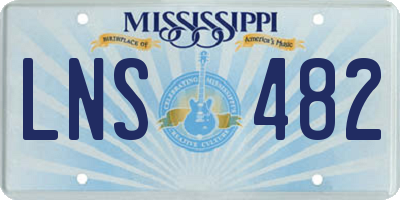 MS license plate LNS482