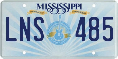 MS license plate LNS485