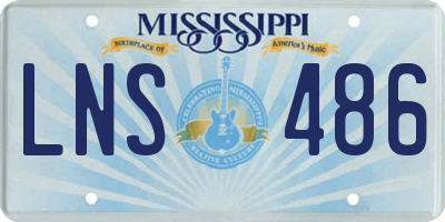 MS license plate LNS486