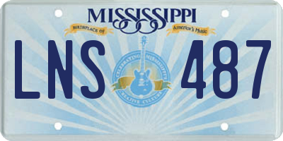 MS license plate LNS487