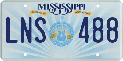 MS license plate LNS488