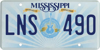 MS license plate LNS490