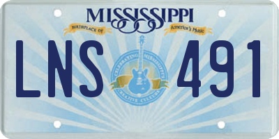 MS license plate LNS491