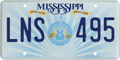 MS license plate LNS495