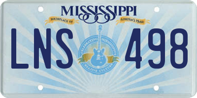 MS license plate LNS498