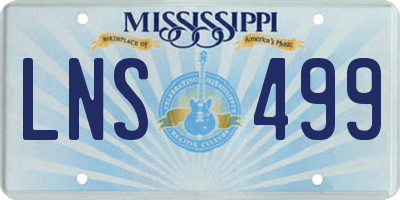 MS license plate LNS499