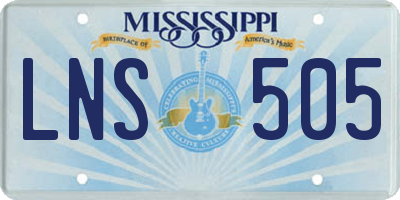 MS license plate LNS505