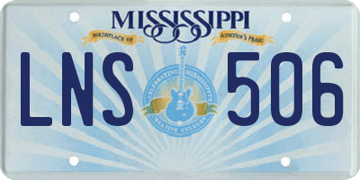 MS license plate LNS506
