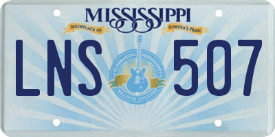 MS license plate LNS507