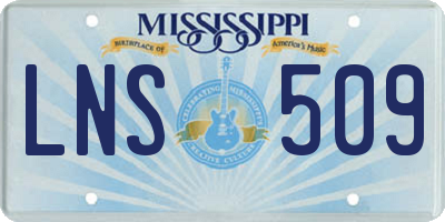 MS license plate LNS509