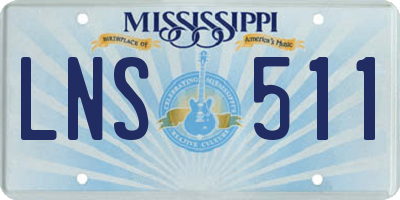 MS license plate LNS511