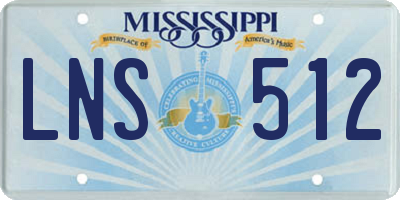 MS license plate LNS512