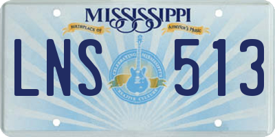 MS license plate LNS513