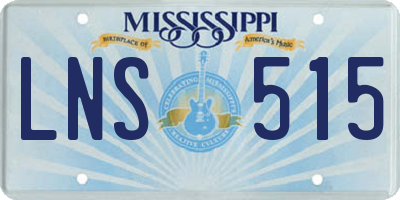 MS license plate LNS515