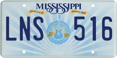 MS license plate LNS516