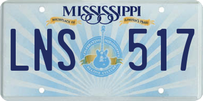MS license plate LNS517