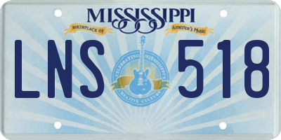 MS license plate LNS518