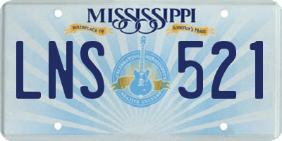 MS license plate LNS521