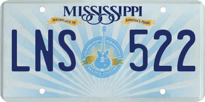 MS license plate LNS522