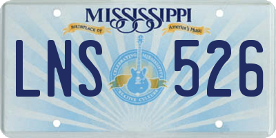 MS license plate LNS526