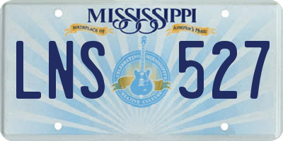 MS license plate LNS527