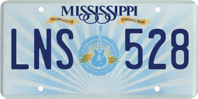 MS license plate LNS528
