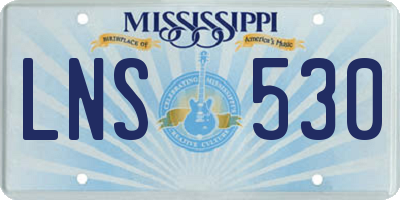 MS license plate LNS530
