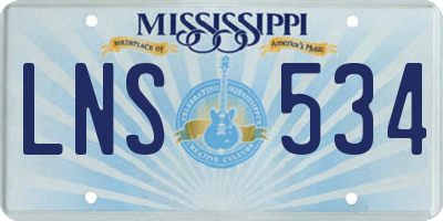 MS license plate LNS534