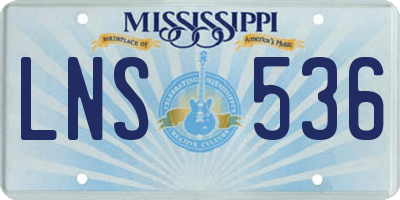MS license plate LNS536