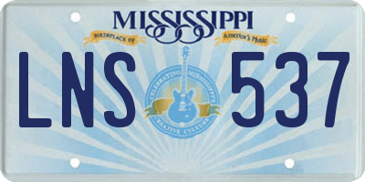 MS license plate LNS537