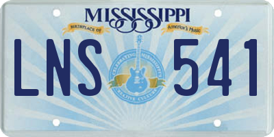 MS license plate LNS541