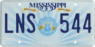 MS license plate LNS544