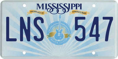 MS license plate LNS547