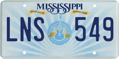 MS license plate LNS549