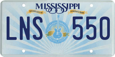 MS license plate LNS550