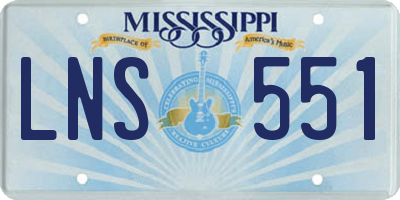 MS license plate LNS551