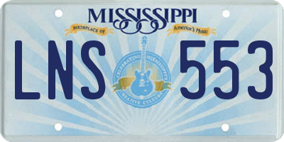 MS license plate LNS553